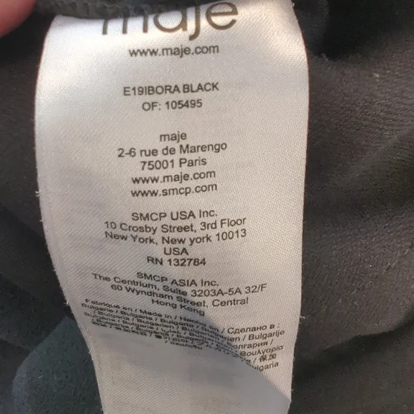 Maje Ibora Short Crepe Wrap Front Tie V-Neck Romper Size Small Black EUC - Picture 8 of 9